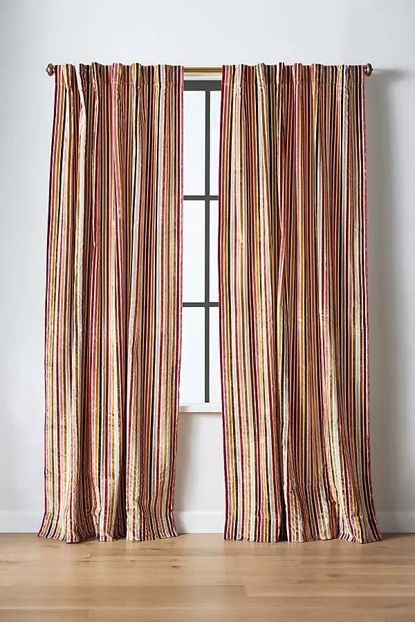 Striped Velvet Woven Curtain - Image 0