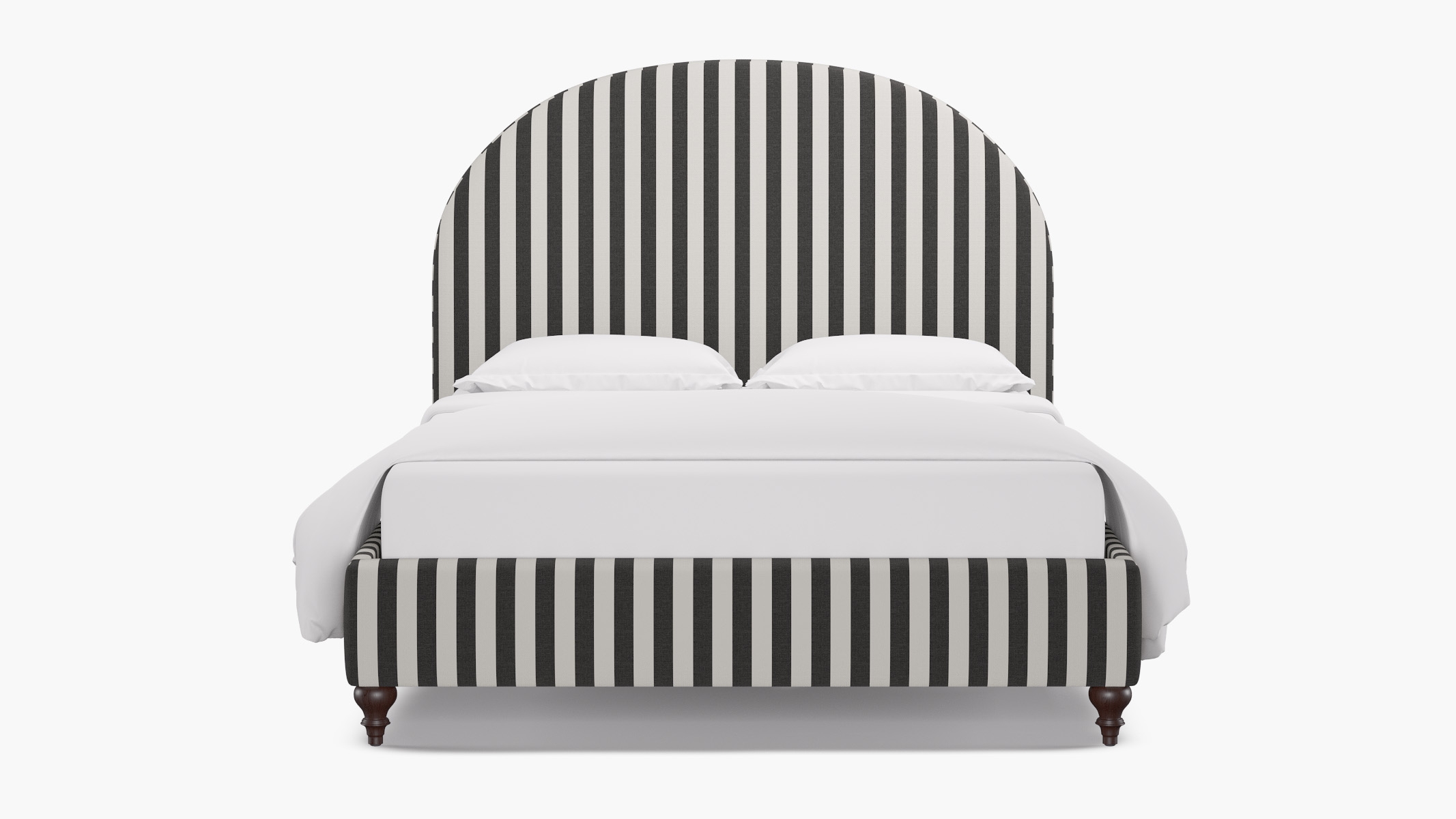 Demilune Bed, Ink Cabana Stripe, Espresso Traditional Turned Leg, Twin - Image 0