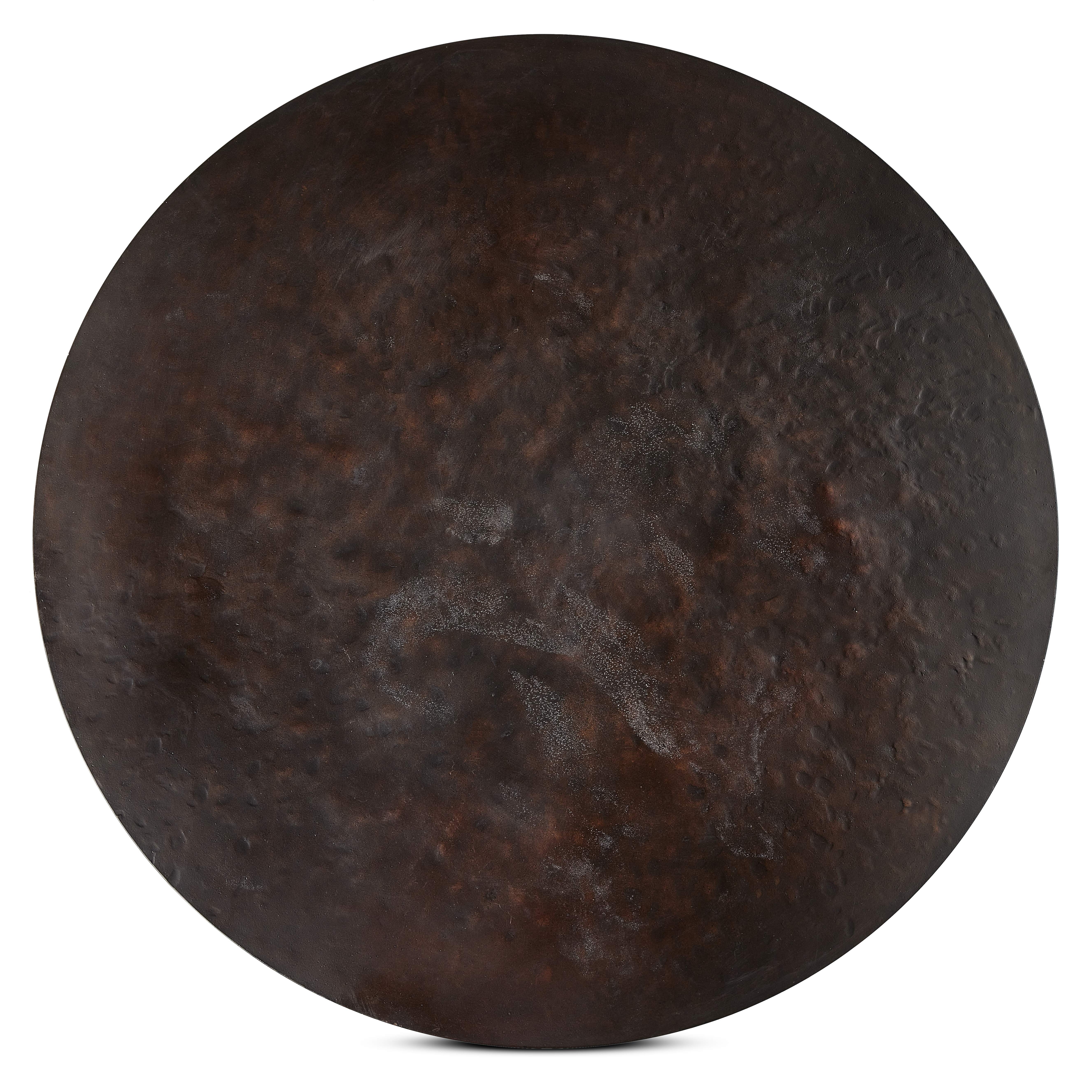 Round Side Table In Solid Iron - Bronze Hammered Textured - Image 5