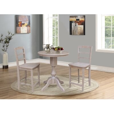 Altan 3-Person Counter Height Rubberwood Solid Wood Dining Set - Image 0