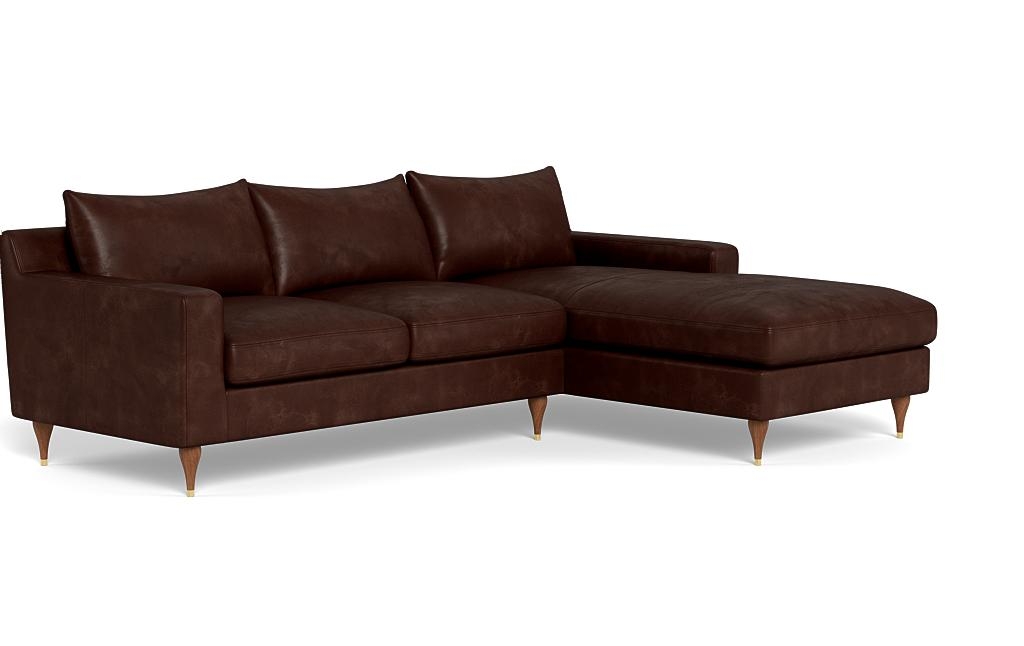 Sloan Leather Right Chaise Sectional - Image 1