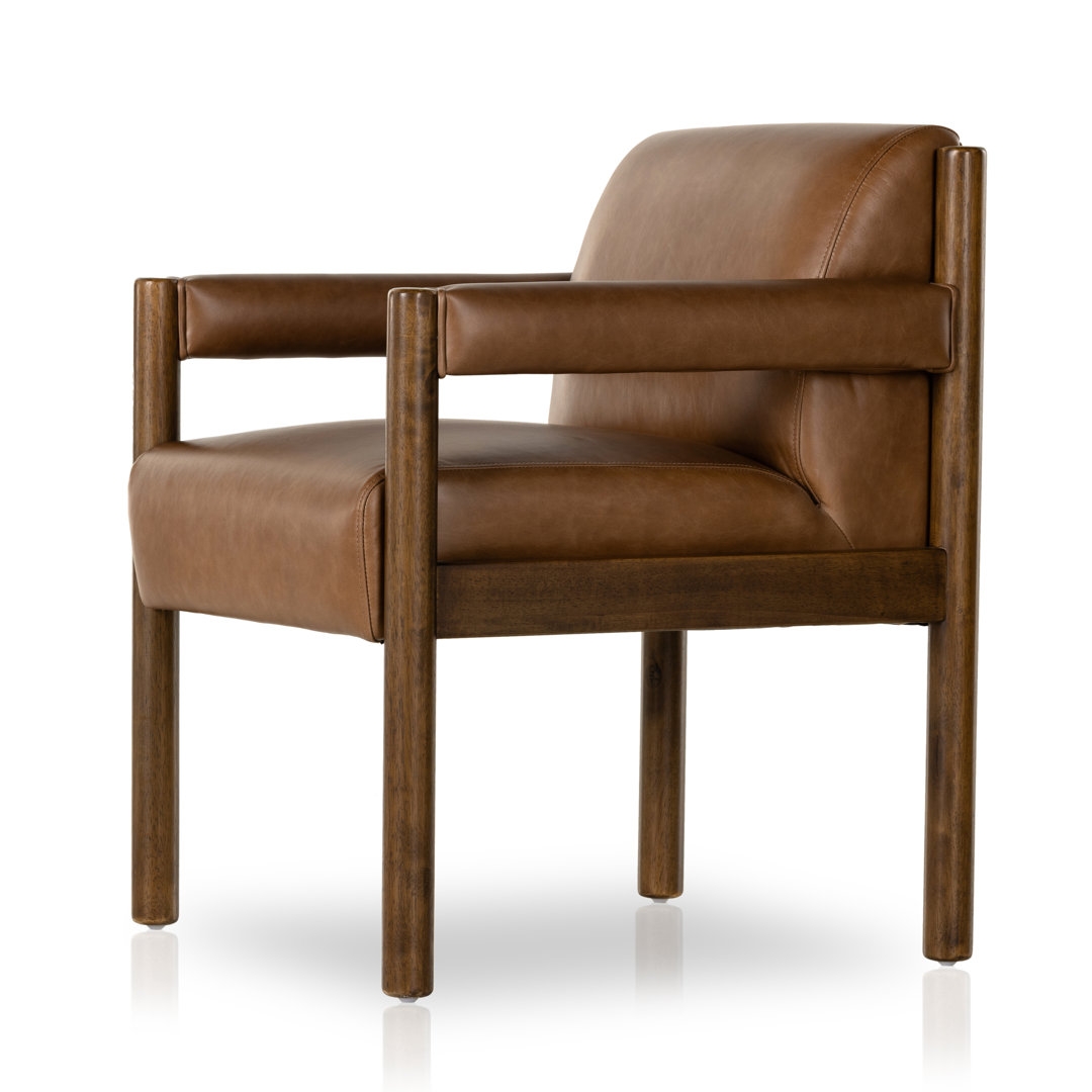 Four Hands Westgate Leather Upholstered Arm Chair in Sonoma Chestnut - Image 0