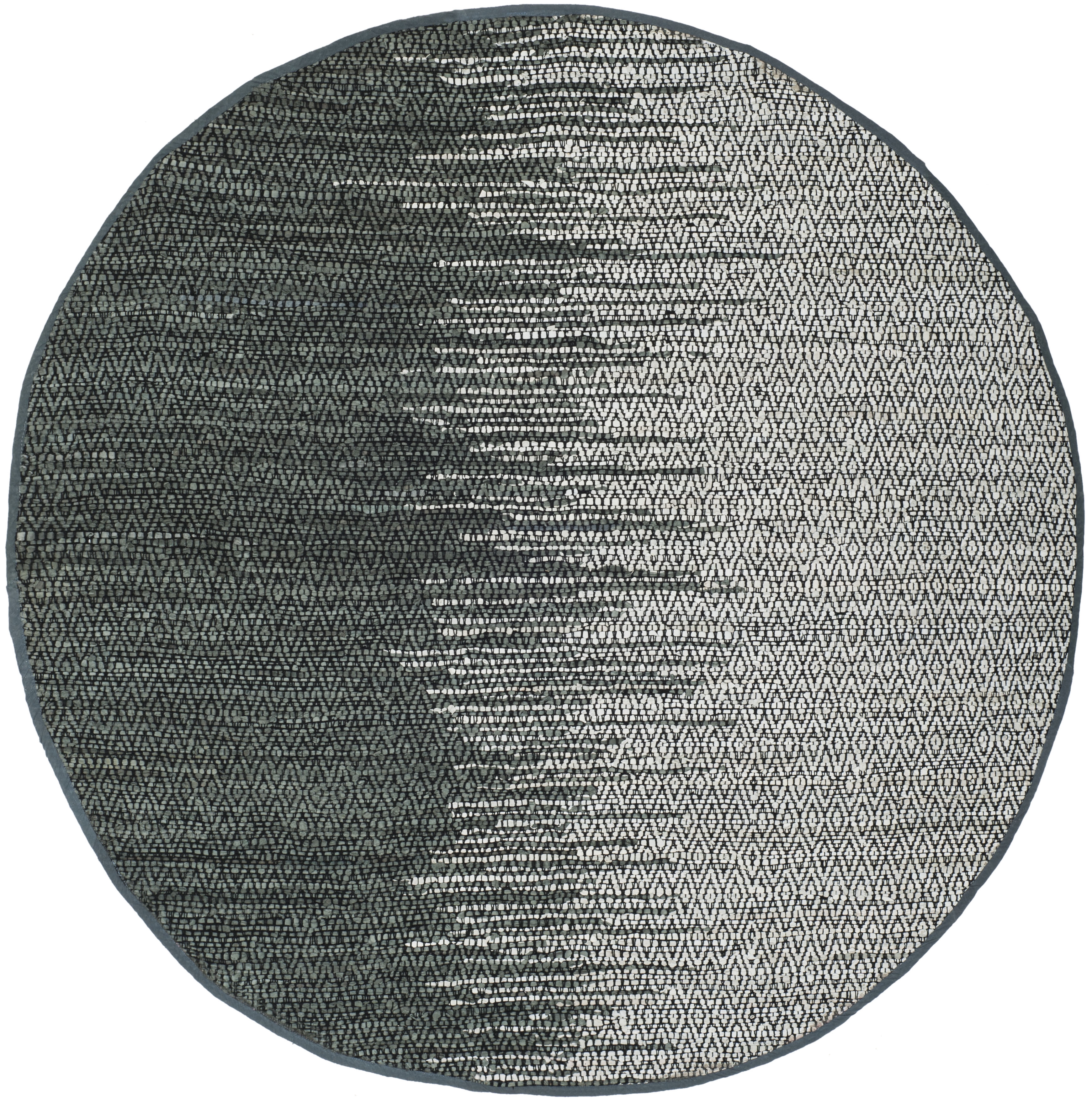 Arlo Home Hand Woven Area Rug, VTL388B, Light Grey/Charcoal,  4' X 4' Round - Image 0