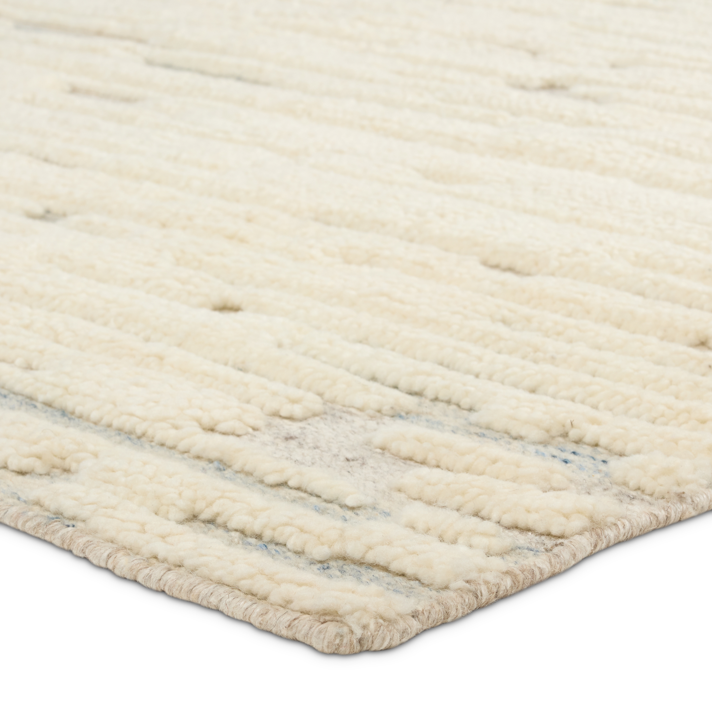 Sayell AKA01 Handknotted Solid Ivory and Gray Area Rug (9'x12') - Image 1