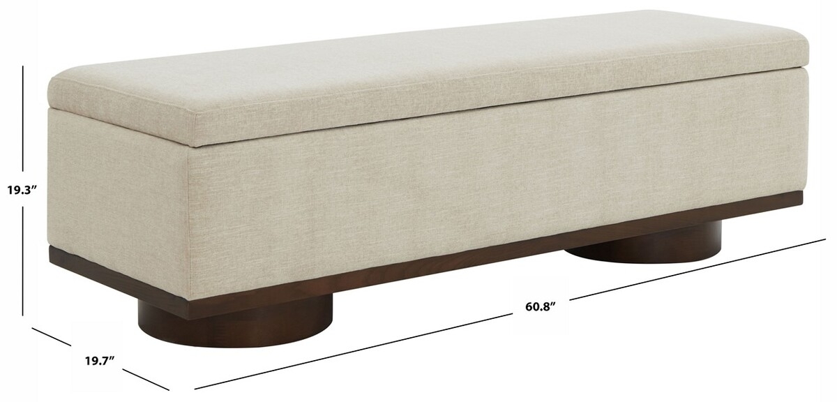 Vianna Boucle Bench - Beige / Walnut - Image 5