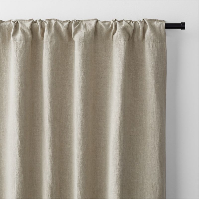 Warm Beige EUROPEAN FLAX ™-Certified Linen Blackout Window Curtain Panel 52"x108" - Image 3