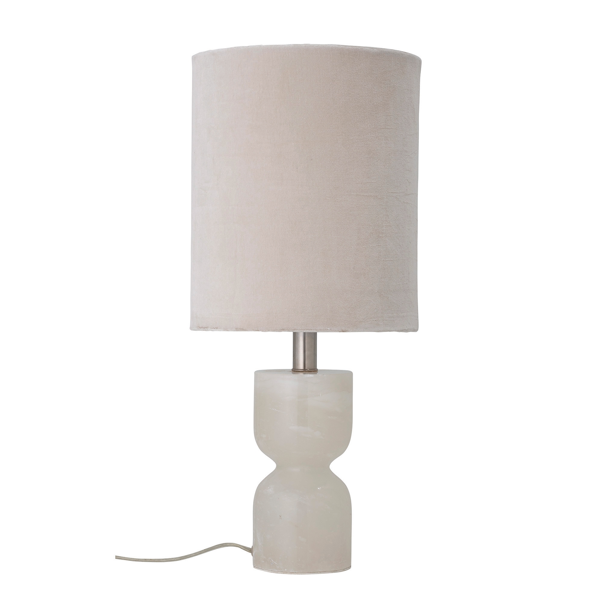 Alabaster Table Lamp with Cotton Velvet Shade, 13.25" - Image 0