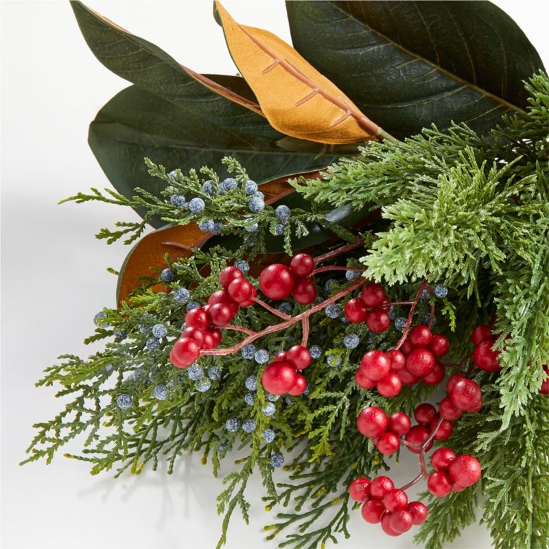 Faux Cypress and Berry Leaf Bunch 19" - Image 4
