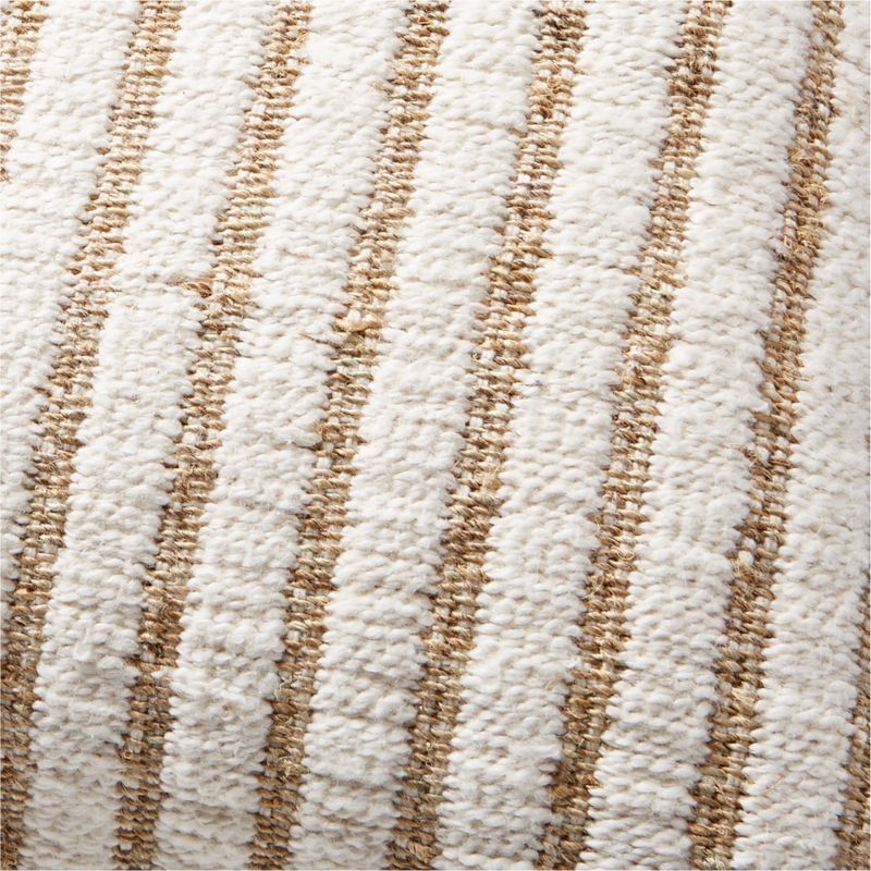 Sera Light Brown Cotton and Hemp Throw Pillow with Down-Alternative Insert 20"x20" - Image 2