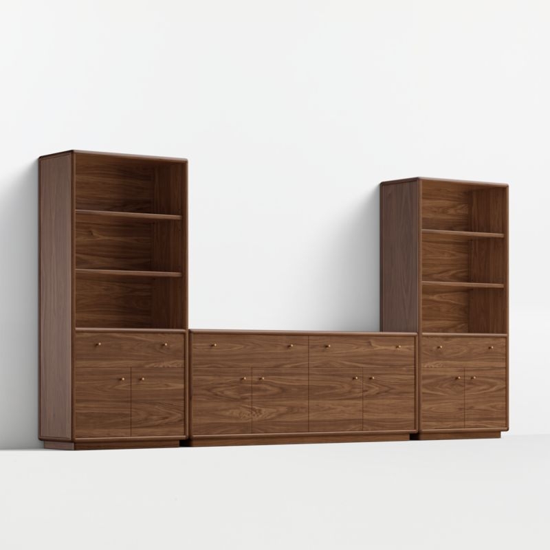 Lafayette 152" Walnut Storage Media Console Set - Image 3