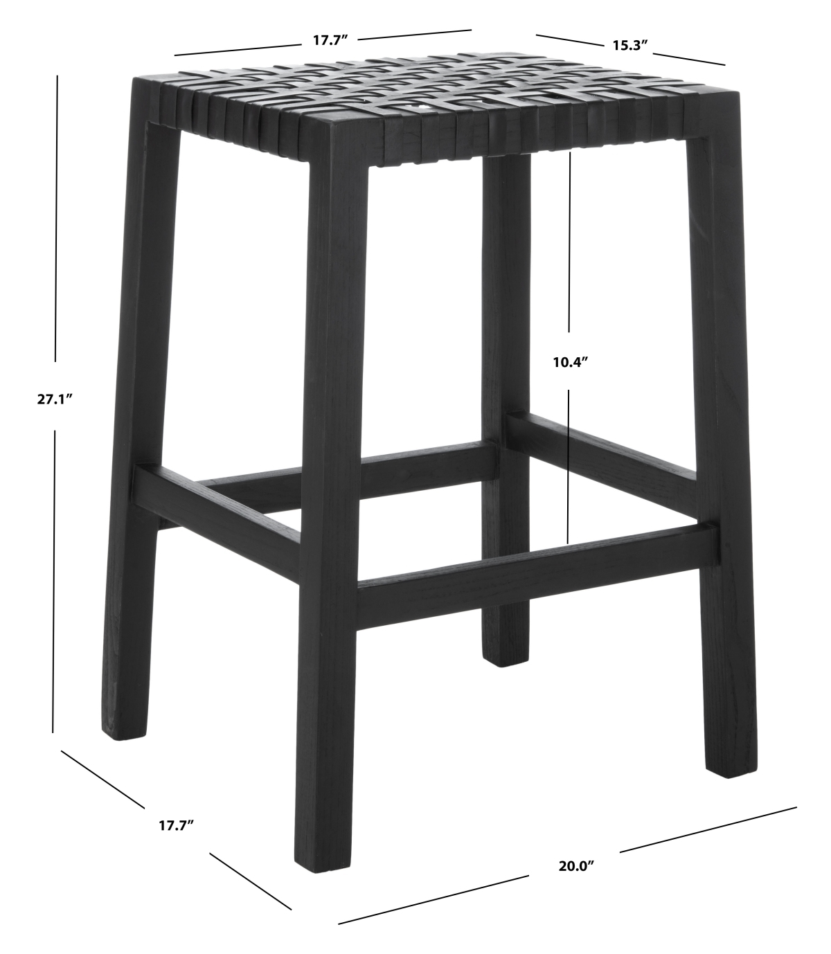Capri Counter Stool - Black - Safavieh - Image 5