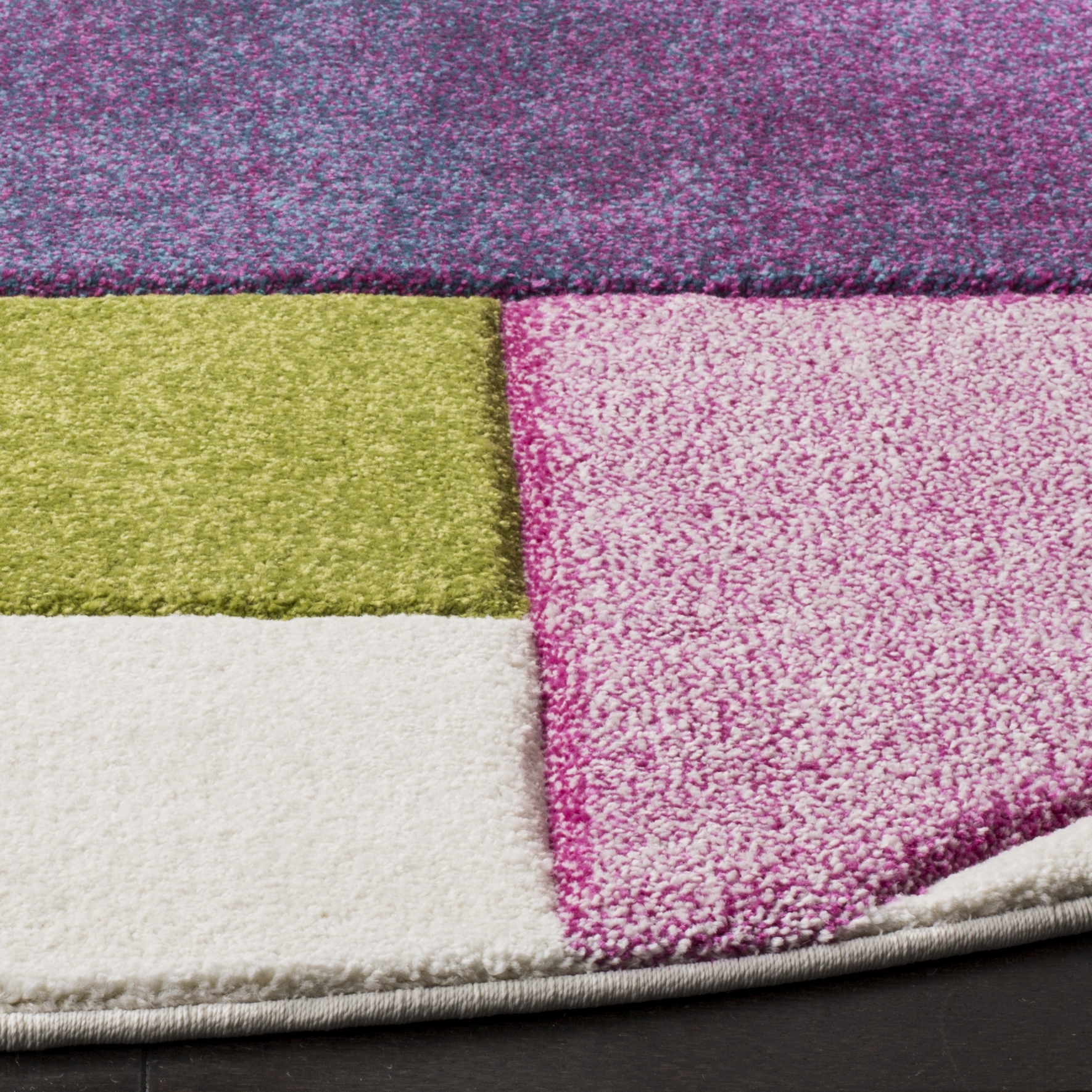 Arlo Home Woven Area Rug, HLW702A, Ivory/Rose,  6' 7" X 6' 7" Round - Image 2