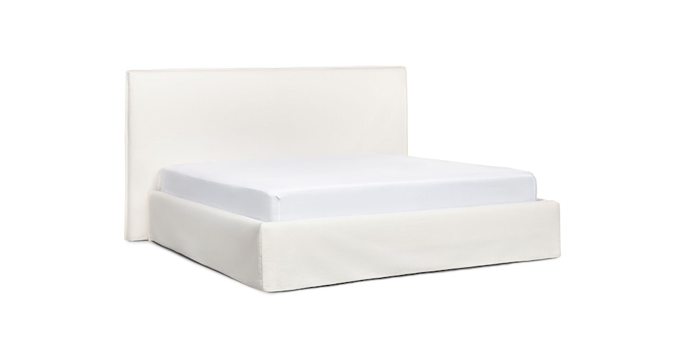 Saba King Slipcover Bed - Boulevard White - Image 0