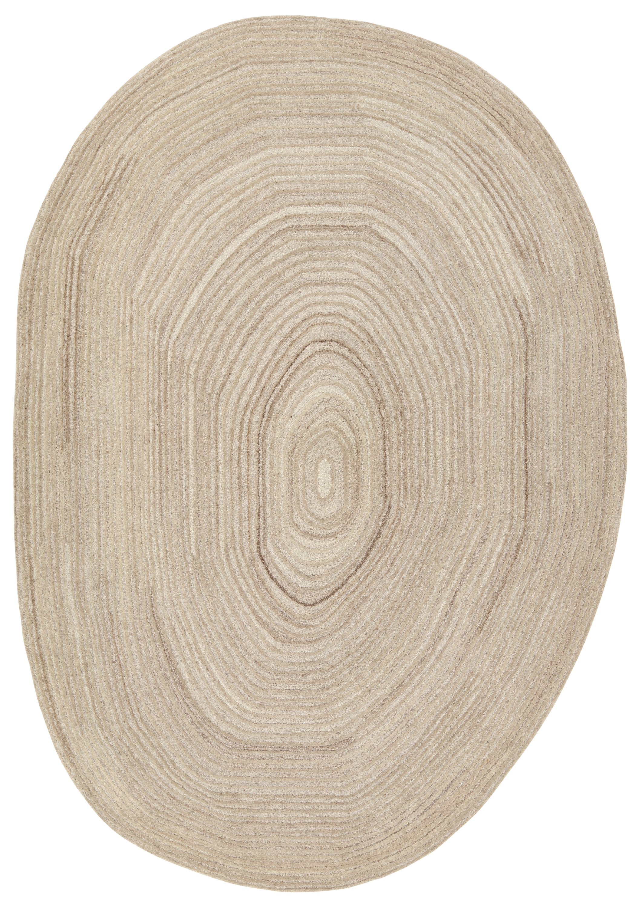 Cedar OKK01 Handmade Geometric Tan Irregular Area Rug (4'x5'11") - Image 0