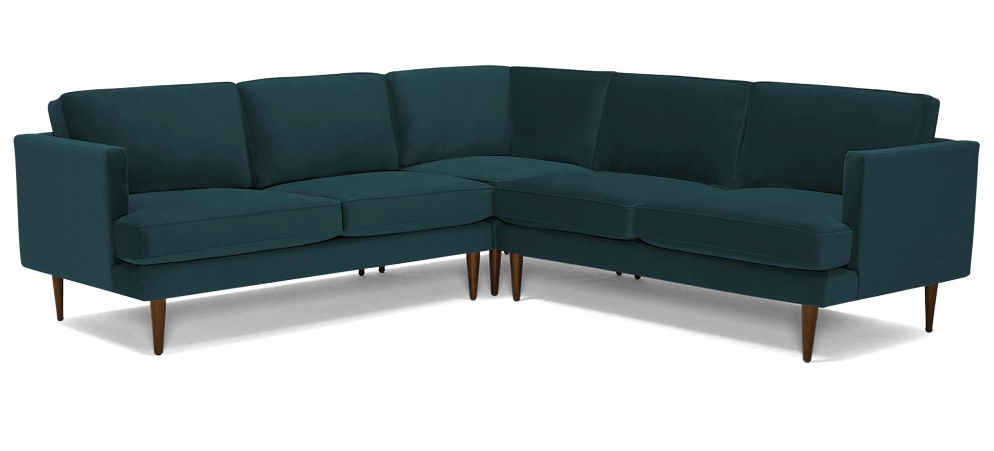 Blue Preston Mid Century Modern Corner Sectional - Cody Pacific - Mocha - Image 1