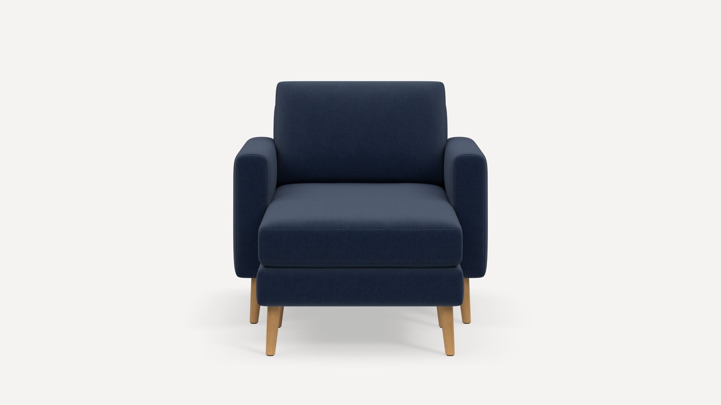 Nomad Armchair with Chaise - Navy Blue - Performance Flatweave / Oak - Wood / Block - Image 0