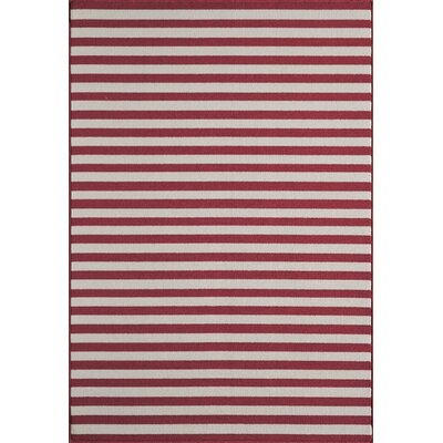 Adrienne Striped Flatweave Indoor / Outdoor Area Rug in Red - Image 0