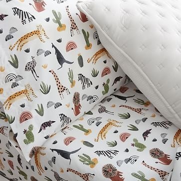 Organic Safari Friends Pillowcase, Multi, WE Kids - Image 1