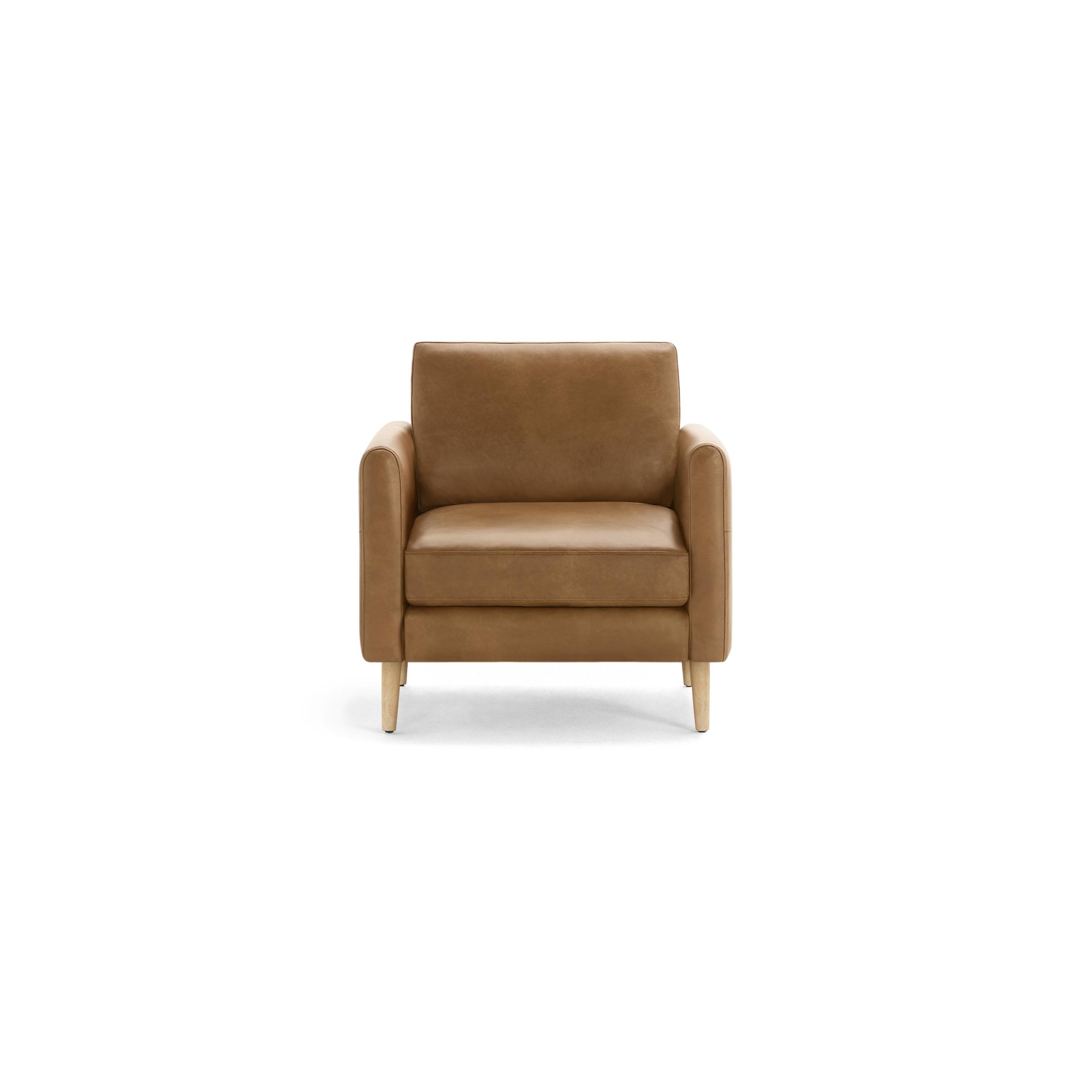 Nomad Leather Club Chair in Camel, Oak Legs, Leg Finish: OakLegs - Image 0