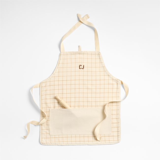 Brown Grid Kids Chef Apron - Image 0