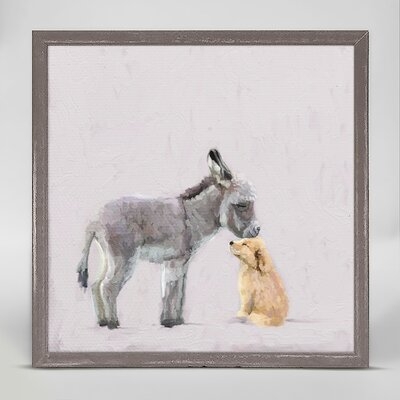 Donkey & Pup By Cathy Walters Mini Framed Canvas - Image 0