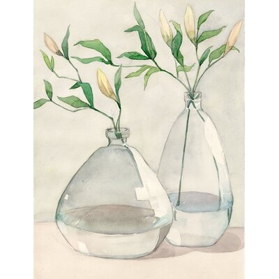Ferns In Glass Vases - Wrapped Canvas Painting - Image 0