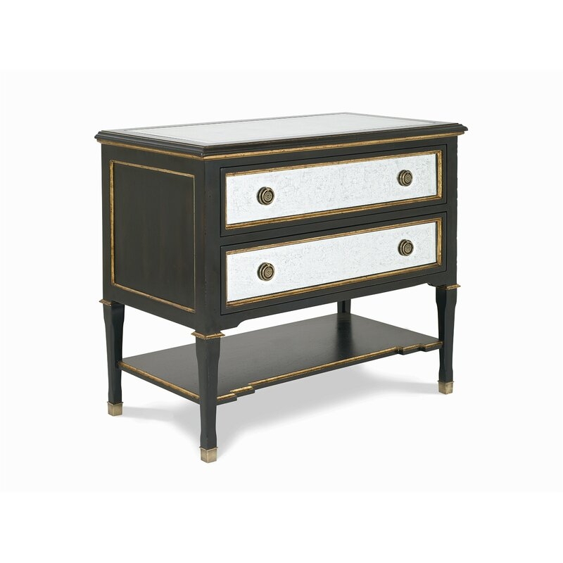Century Monarch 2 - Drawer Nightstand in Black/Clear/White - Image 0