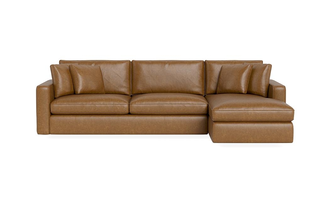 James Leather 3-Seat Right Chaise Sectional - Image 0