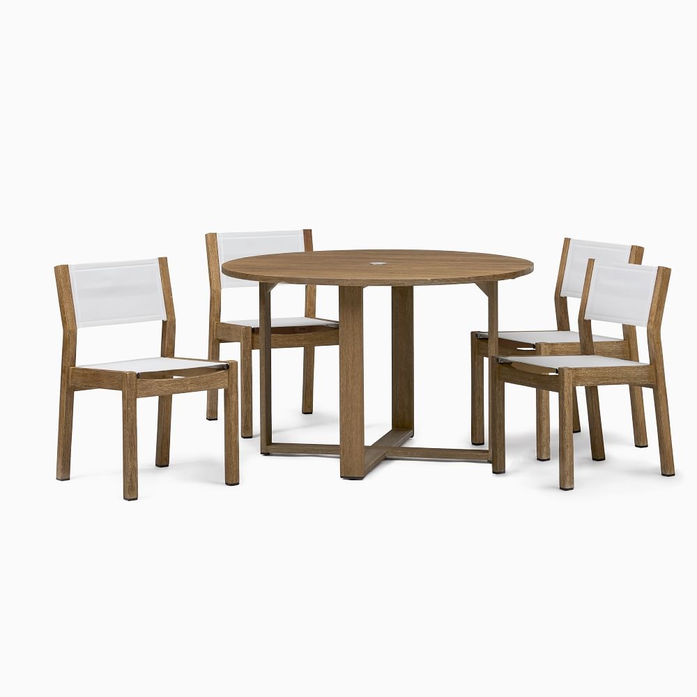 Portside Outdoor 48 in Drop Leaf Dining Table, Driftwood - Image 6