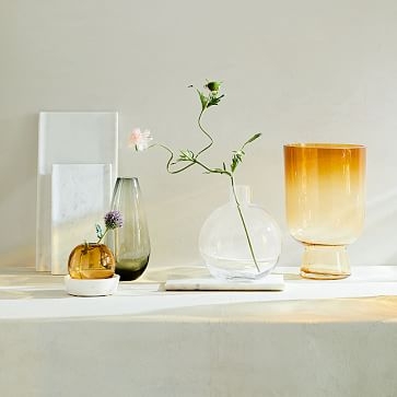 Foundations Marble Tapered Vase, White, 13" - Image 3