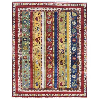 One-of-a-Kind Hand-Knotted 8' x 10' Wool Area Rug in Red/Blue/Green - Image 0