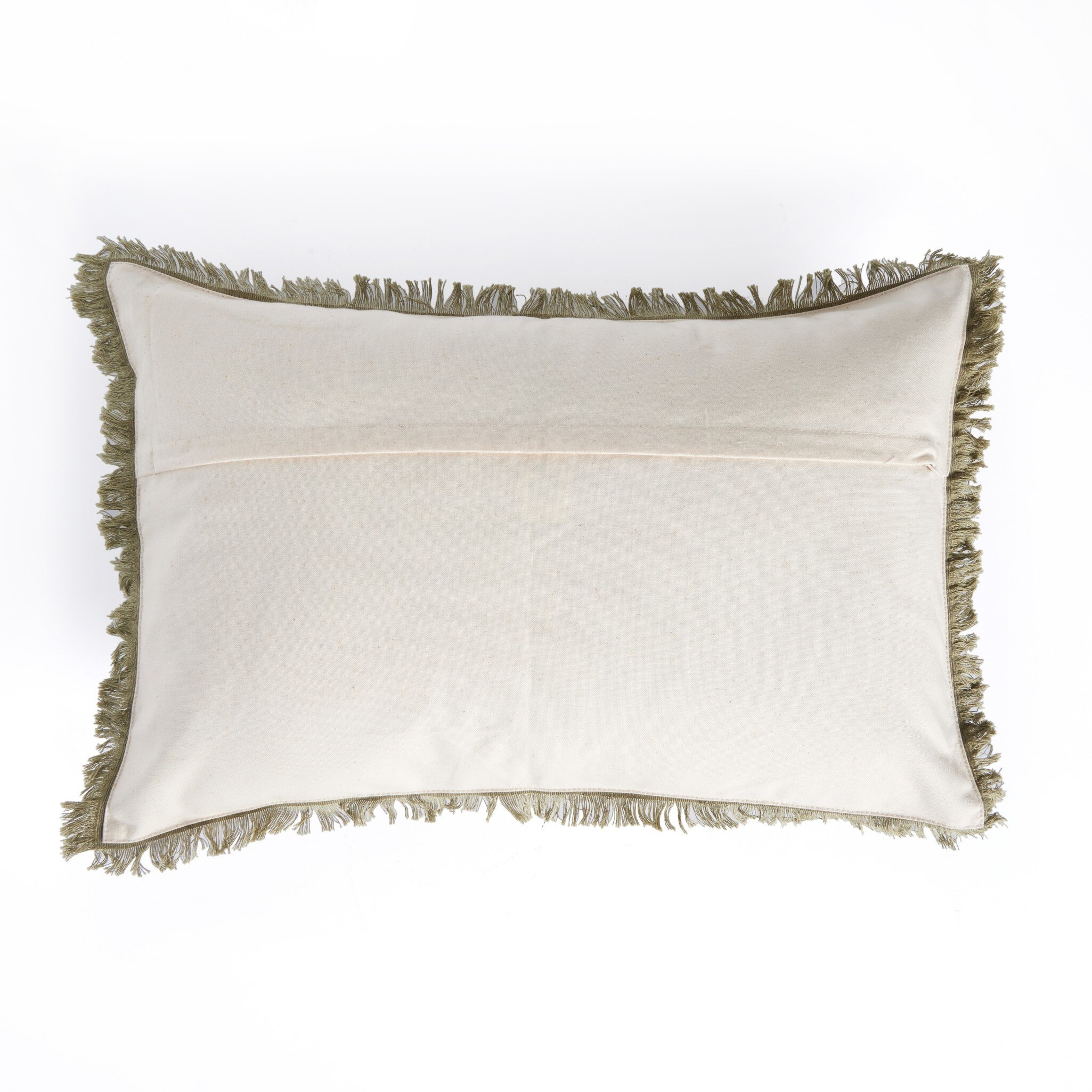Handwoven Eyelash Pillow - Sage Cotton - Image 3