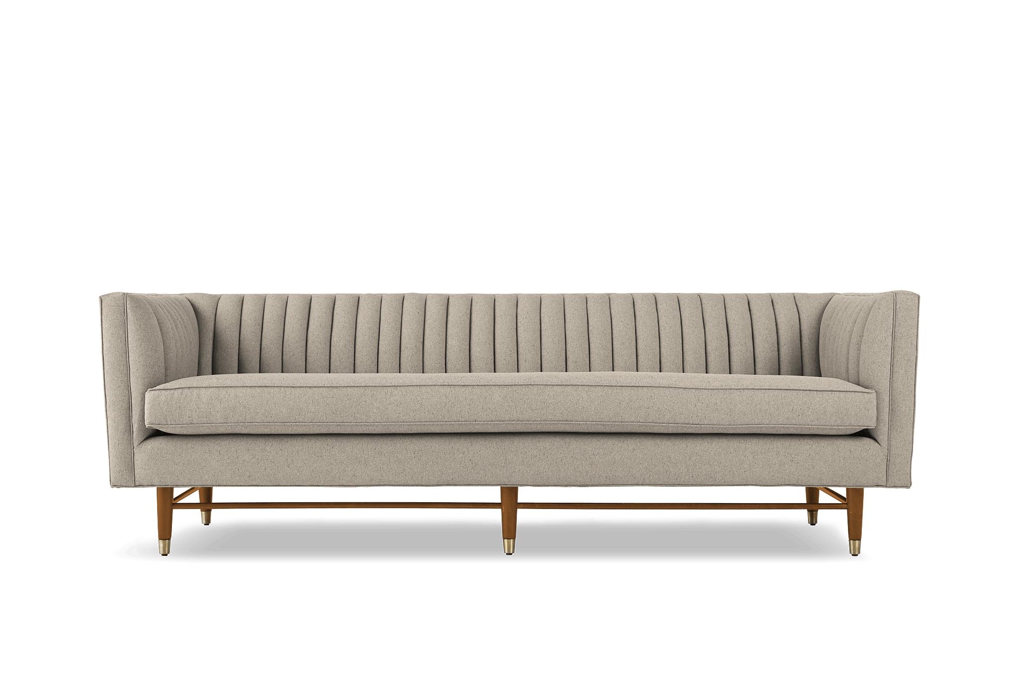 Beige/White Chelsea Mid Century Modern Sofa - Cody Sandstone - Mocha - Image 0