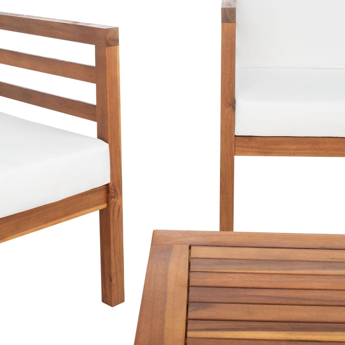 Kinnell 4 Pc Outdoor Living Set - Natural/Beige - Safavieh - Image 3
