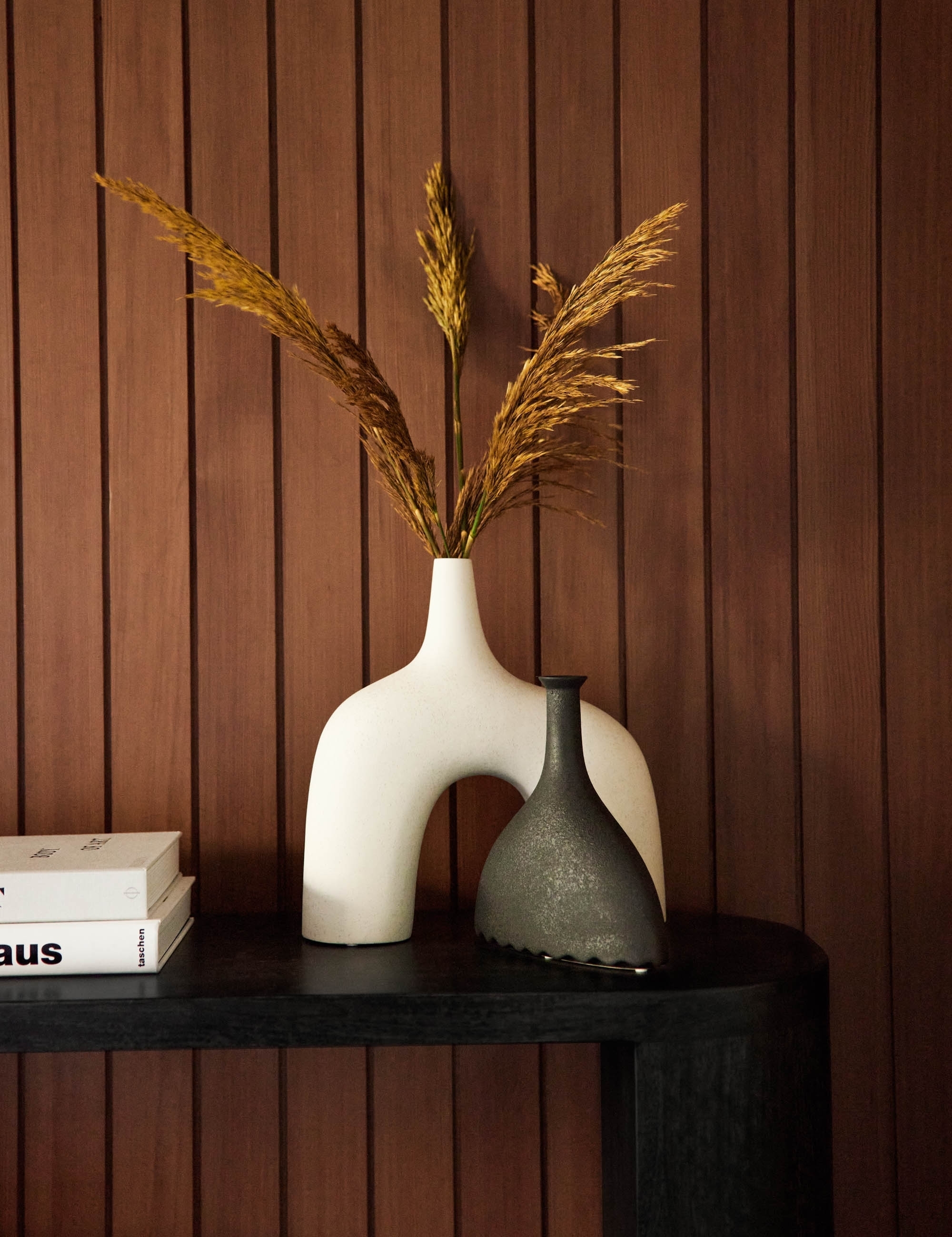 Noelle Geometric Decorative Vase, Black by Lemieux et Cie - Image 1