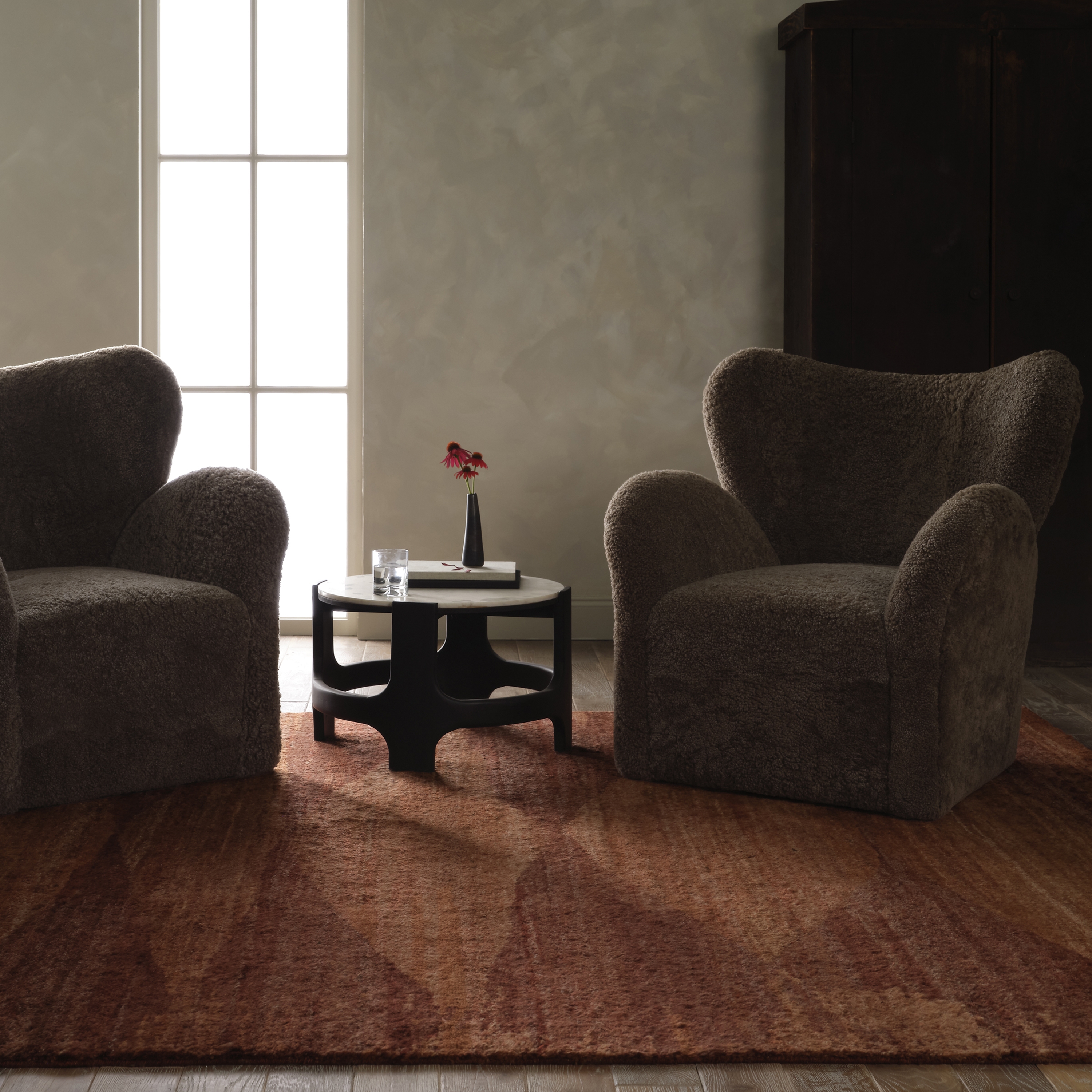 Liya TRH01 Handknotted Solid Red and Orange Area Rug (10'x14') - Image 4