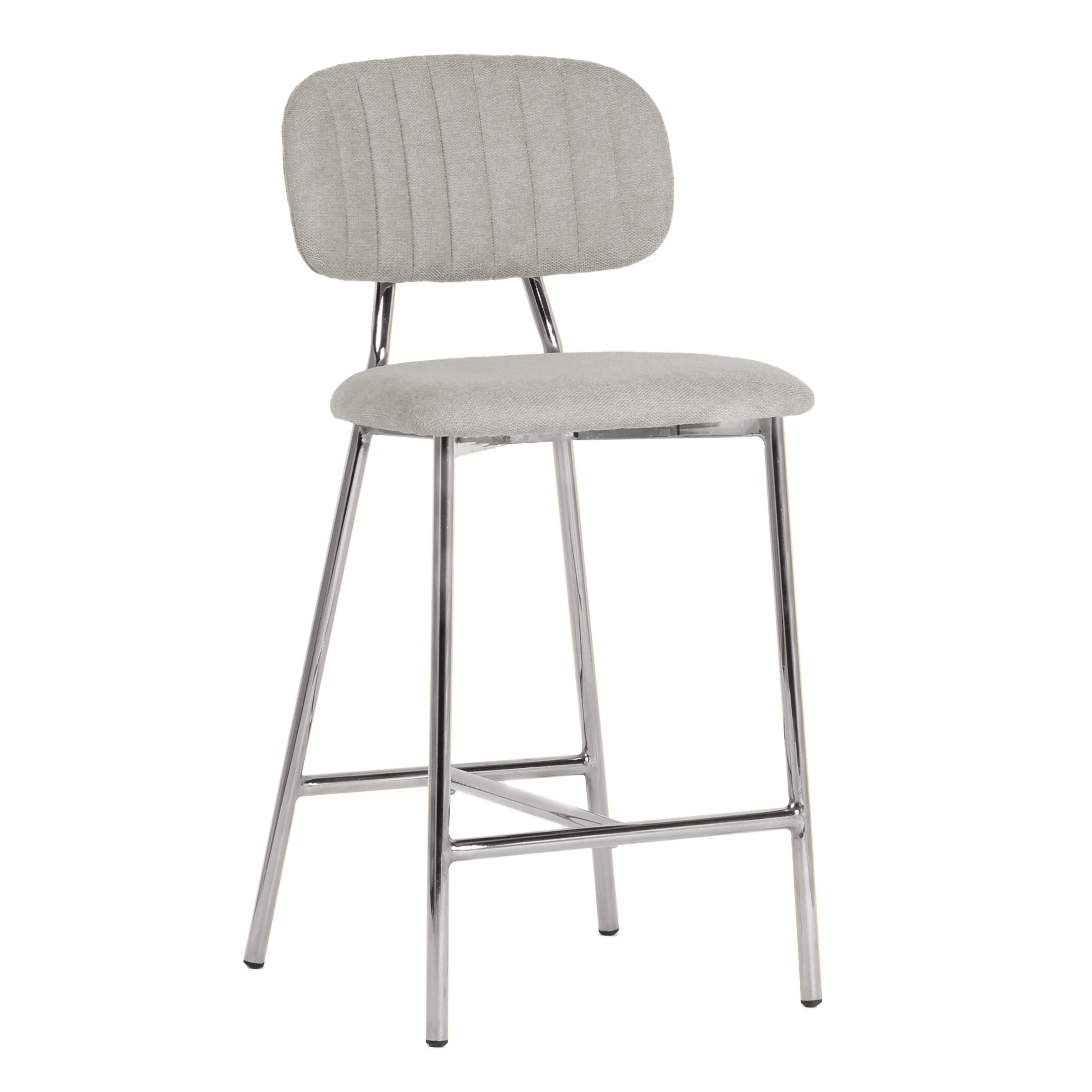Ariana Grey Counter Stool - Silver Legs (Set of 2) - Image 1