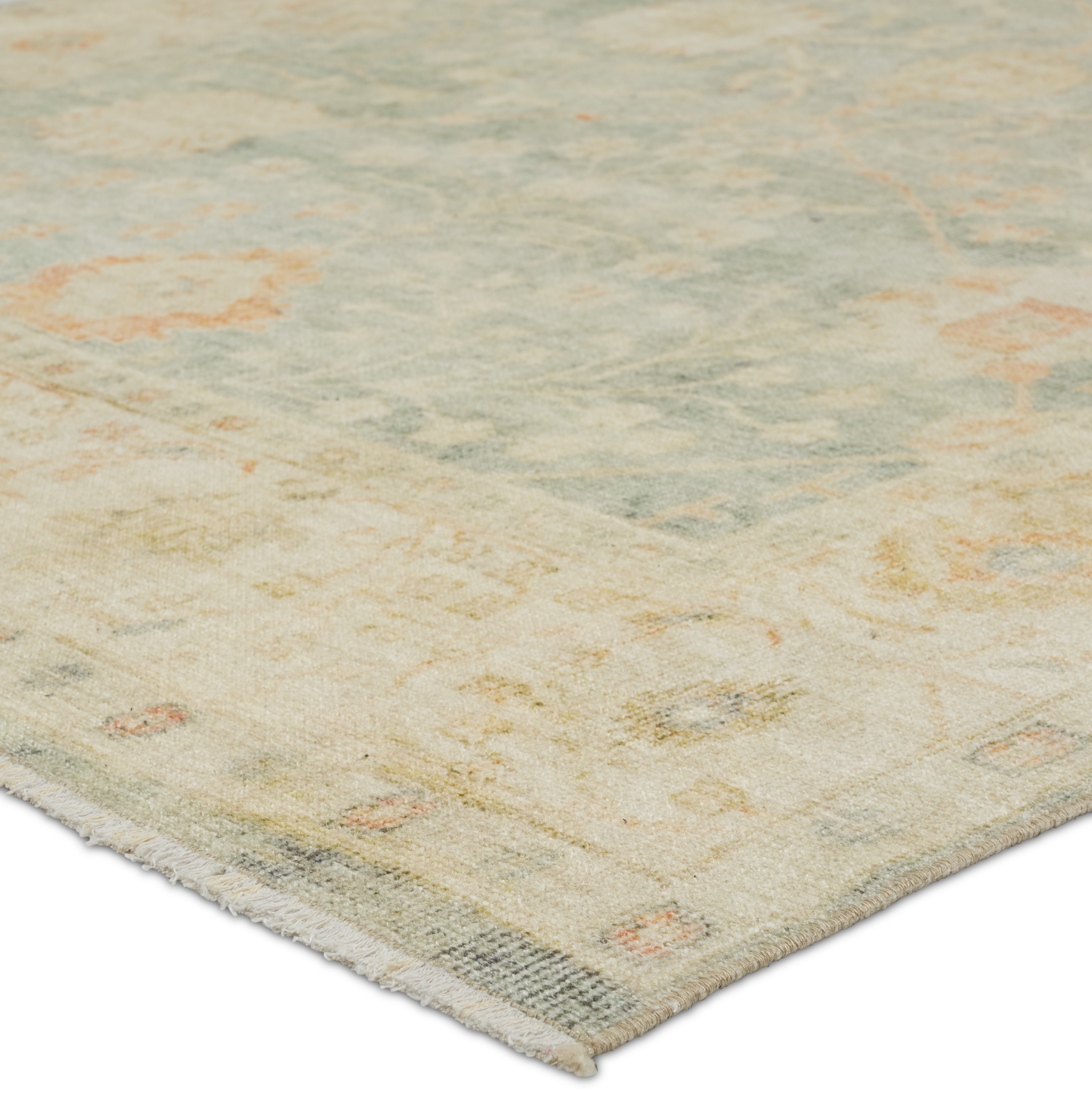 Lovato Floral Blue/ Green Area Rug (5'X8') - Image 1