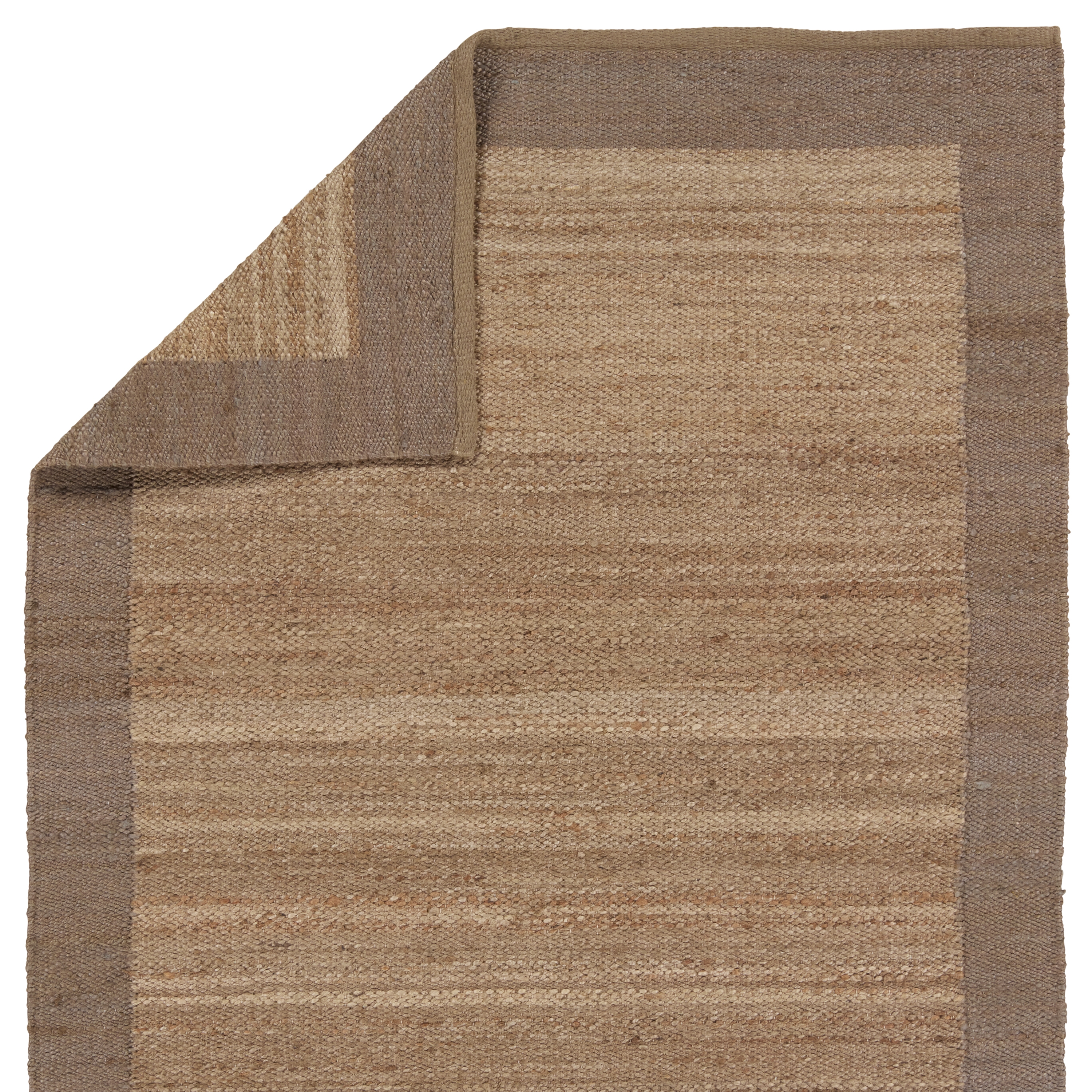 Query Handmade Bordered Brown Area Rug (5'X8') - Image 2