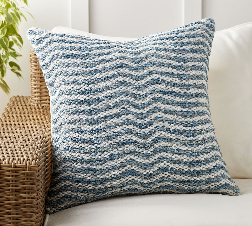 Llano Indoor/Outdoor Pillow, 22" x 22", Blue Multi - Image 0