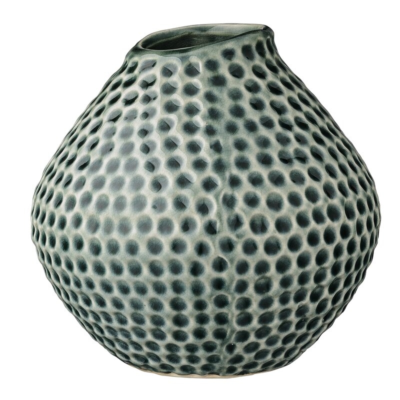 Bloomingville Round Ceramic Table Vase Color: Teal - Image 0