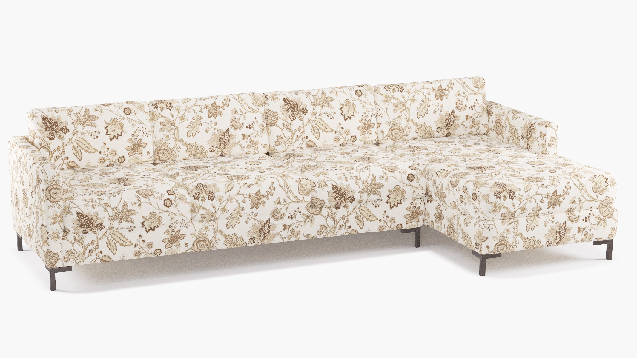 Modern Sectional, Right Facing, Tawny La Vendee, Bronze L Leg - Image 1