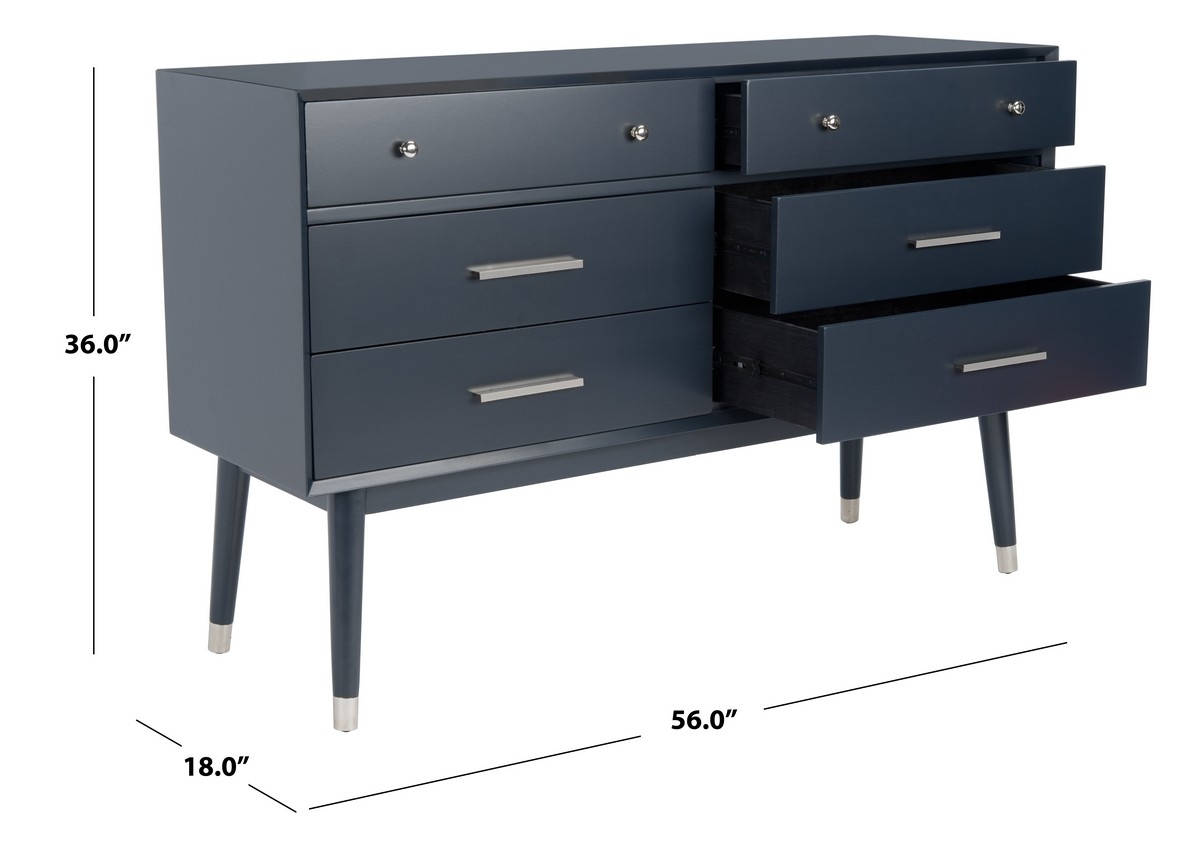 Madden Retro Dresser - Navy/Silver - Image 9