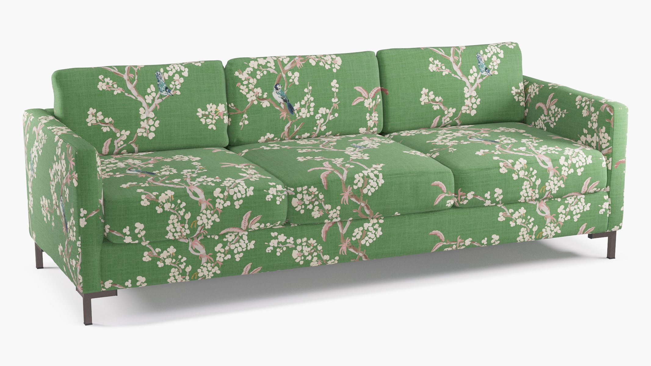 Modern Sofa, Jade Cherry Blossom, Bronze - Image 1