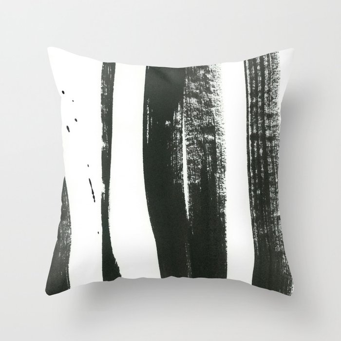 Black On White 3 Throw Pillow by Iris Lehnhardt - Cover (16" x 16") With Pillow Insert - Outdoor Pillow - Image 0