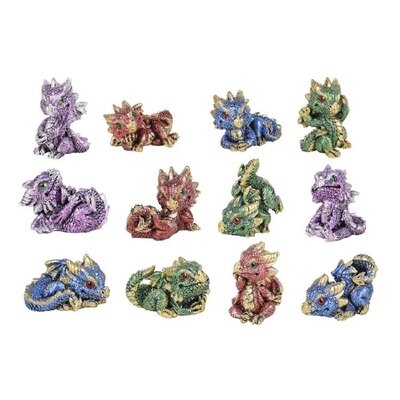 12 Piece Ghaith Fantasy World Mini Dragon Figurine Set - Image 0