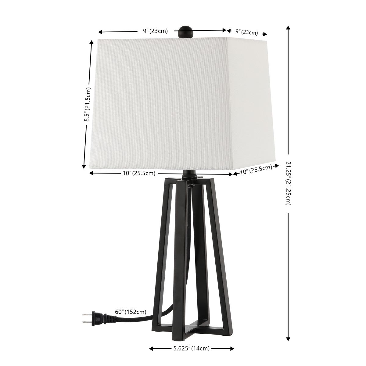 Acosta 21.25 Inch Table Lamp - Black - Safavieh - Image 0