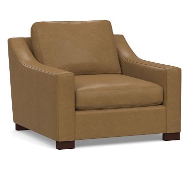 Turner Slope Arm Leather Grand Armchair 43", Down Blend Wrapped Cushions, Statesville Toffee - Image 0