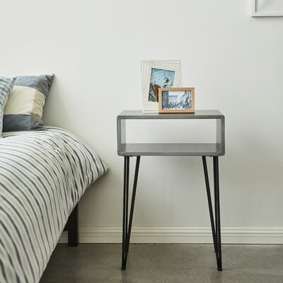 Modern Contemporary Nightstand On Metal Hairpin Legs - Image 0