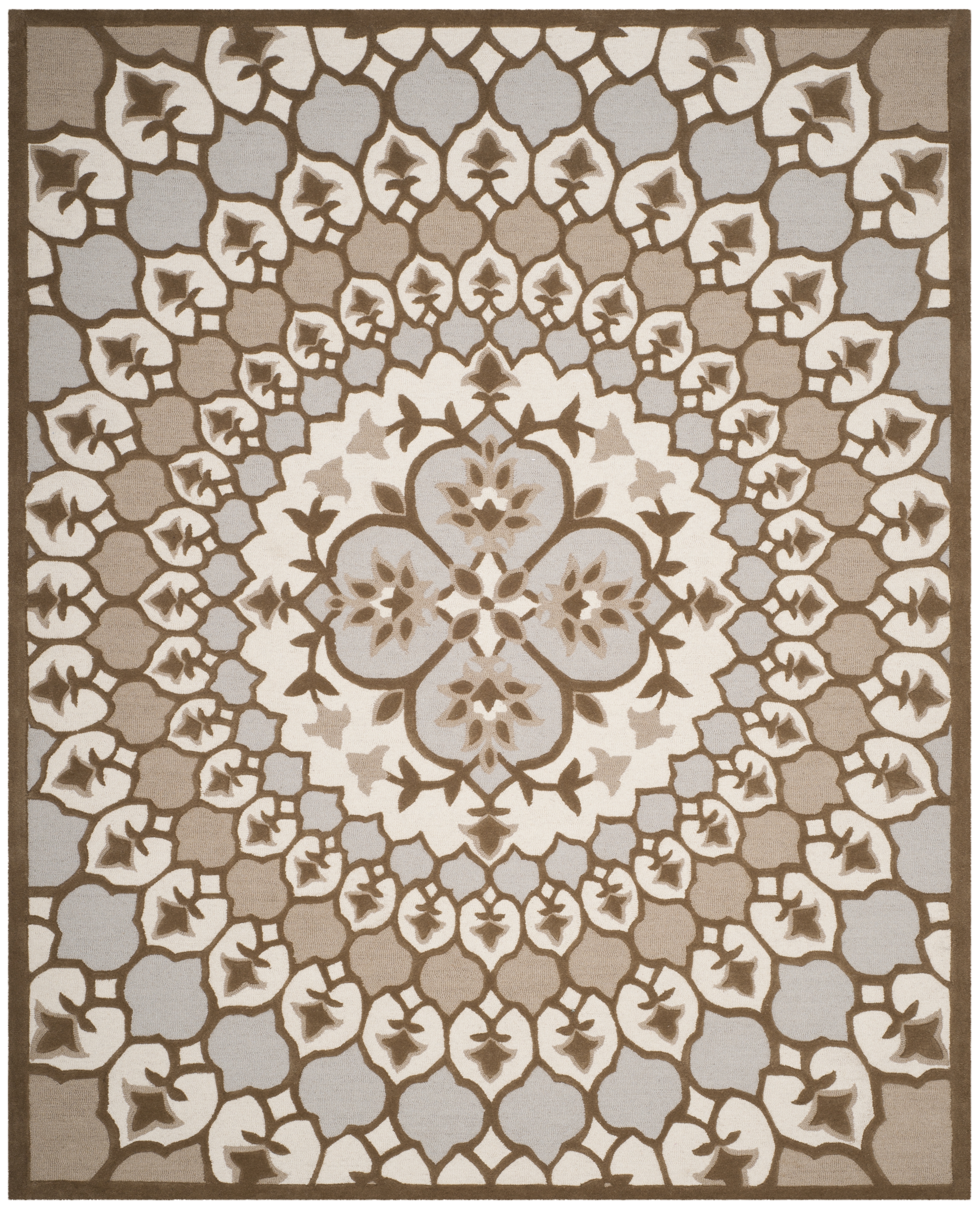 Arlo Home Hand Tufted Area Rug, BLG610B, Ivory/Dark Beig,  8' X 10' - Image 0